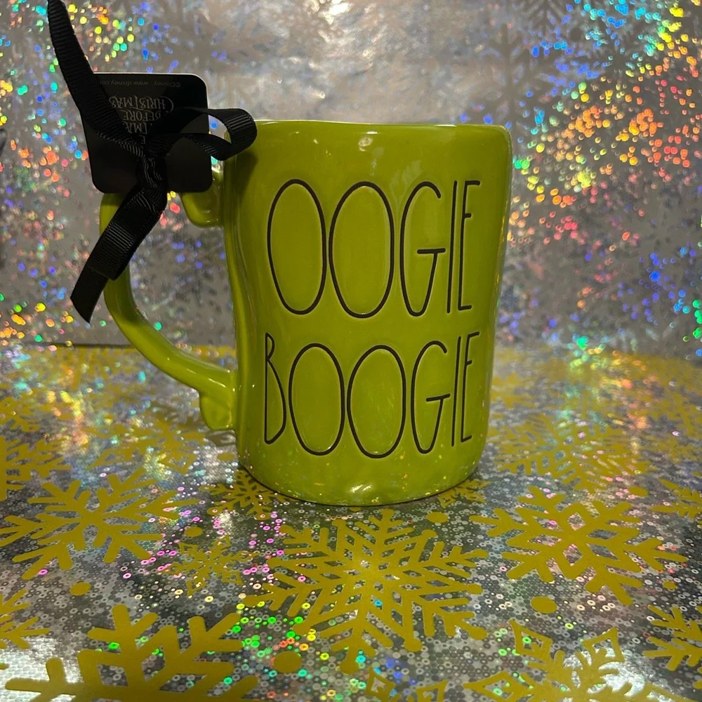 Rae Dunn Disney Oogie Boogie Green Halloween Mug with Black Face Design - Picture 2 of 3